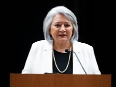 Governor General Mary Simon delivers a keynote address at the Canadian Bar Association's Aboriginal Law conference in Ottawa, on Thursday, May 11, 2023.