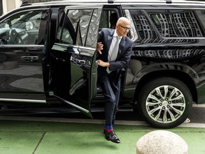 Microsoft CEO Satya Nadella arrives at the Phillip Burton Federal Building