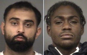Parteek Ghuman, left, and Malachi Riley, right, were charged with accessory after the fact to murder following a 2021 shooting death in Mississauga.