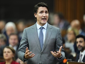 Justin Trudeau rises during question period