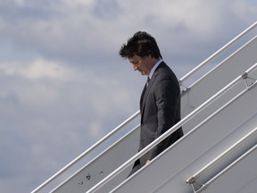 Prime Minister Justin Trudeau arrives at the airport