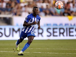 Moises Caicedo of Brighton & Hove Albion looks on during a Premier League Summer Series match.