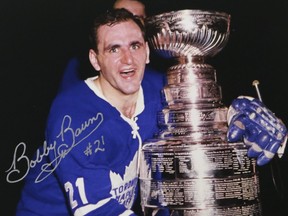 Bobby Baun with the Stanley Cup.