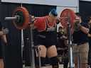 Anne Andres lifts during a competition.