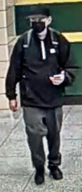 An image released by Toronto Police of a man wanted after a senior was followed home from the TTC on May 30, 2023 and attacked in a robbery attempt.