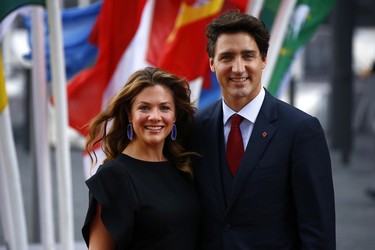 Prime Minister of Canada Justin Trudeau with his wife Sophie Trudeau arrive to attend a concert at the Elbphilharmonie philharmonic concert hall on the first day of the G20 economic summit on July 7, 2017 in Hamburg, Germany. (Photo by Morris MacMatzen/Getty Images)