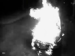 car on fire in driveway