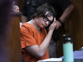 Ethan Crumbley appears in Oakland County Court, on Friday, Aug. 18, 2023, in Pontiac, Mich.