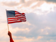 Hand Waving the Flag of the United Stated of America