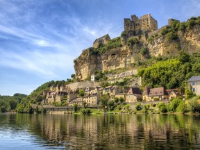Approaching Beynac on the river Dordogne.