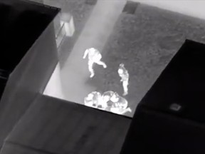 Image of arrest from helicopter at night