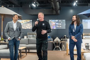 Celebrity TV home renovator Mike Holmes attends grand opening of NewAge Products' Experience Centre.