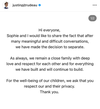 Prime Minister Justin Trudeau's statement posted to Instagram on Aug. 2, 2023 announcing his separation from wife Sophie.