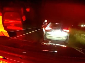 Speeding driver pulled over by police