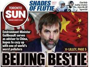 Toronto Sun front page featuring Steven Guilbeault