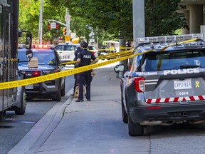 Toronto Police cordon off the scene of an investigation.