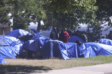 On the west side of Lamport Stadium, tent-dwellers are back.