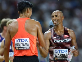Damian Warner earned silver in the men’s decathlon at the World Athletics Championships . GETTY IMAGES