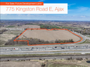 This 104-acre parcel of land near Hwy. 401 and Lake Ridge Rd. in Ajax was taken out of the Greenbelt for housing, but is up for sale, according to a Lennard Commercial Realty sales deck.