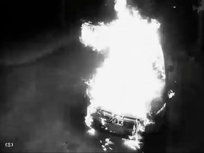 York Regional Police released this video of a car fire, which occurred on June 10, 2023.