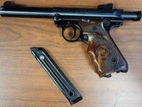 A stolen firearm recovered by Caledon OPP.
