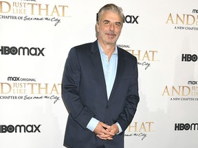 Chris Noth is pictured at the premiere of And Just Like That in December 2021.