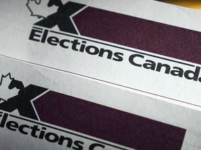 A former staffer in the Prime Minister's Office has been fined $1,500 by the commissioner of elections for knowingly voting in the wrong riding in 2021. An Elections Canada logo is shown on Tuesday, Aug. 31, 2021.
