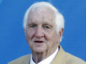 FILE - Former executive Gil Brandt poses during induction ceremonies at the Pro Football Hall of Fame, Saturday, Aug. 3, 2019, in Canton, Ohio. Gil Brandt, overshadowed by coach Tom Landry and general manager Tex Schramm as part of the trio that built the Dallas Cowboys into "America's Team" in the 1970s, has died. He was 91. The Pro Football Hall of Fame says Brandt died Thursday morning, Aug. 31, 2023.