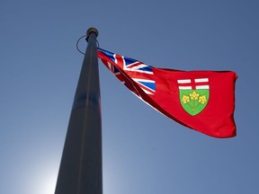 A school board in southwestern Ontario is capping enrolment at one of its elementary schools, citing what it called "unprecedented growth" in London. Ontario's provincial flag flies in Ottawa, Monday, July 6, 2020.