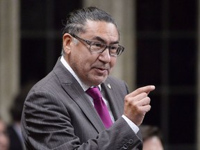 MP Romeo Saganash rises during question period in the House of Commons on Parliament Hill in Ottawa on Thursday, Sept. 27, 2018.