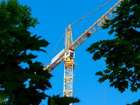 Construction crane in the sky
