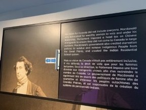 Smear of Sir John A Macdonald in his own house in Kingston -- Joe Warmington photo