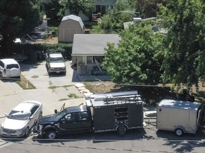 Law enforcement investigate the scene of a shooting involving the FBI in Provo, Utah, on Wednesday, Aug. 9, 2023.