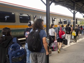 The VIA rail station in London, Ont., is pictured on Sunday July 9, 2023.