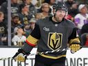 Phil Kessel of the Vegas Golden Knights takes a break during a stop in play.