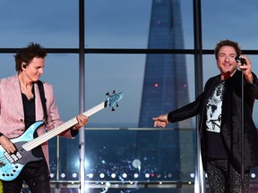 Simon Le Bon, right, and John Taylor of Duran Duran perform on stage during Global Citizen Live at Sky Garden on September 25, 2021 in London, England. (Photo by Jeff Spicer/Getty Images for Global Citizen)