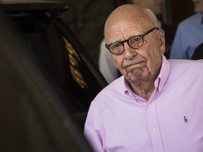 Rupert Murdoch, chairman of News Corp and co-chairman of 21st Century Fox, arrives at the Sun Valley Resort of the annual Allen & Company Sun Valley Conference, July 10, 2018 in Sun Valley, Idaho. (Photo by Drew Angerer/Getty Images)