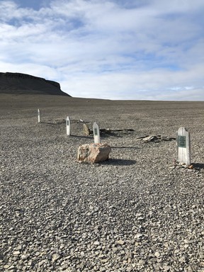 Franklin expedition graves on bleak Beechey Island.