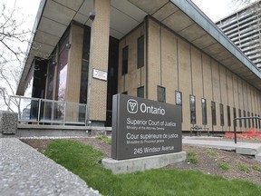 The exterior of the Superior Court of Justice in Windsor is shown on Thursday, April 22, 2021. (Dan Janisse/Postmedia Network)