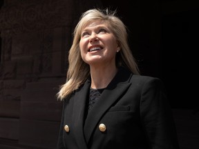 Bonnie Crombie is photographed on the steps of the Ontario legislature in Toronto on Thursday May 18, 2023. THE CANADIAN PRESS/Chris Young