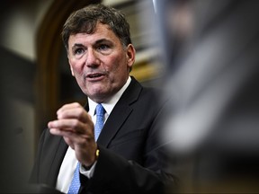 Dominic LeBlanc speaks at a news conference on Parliament Hill.