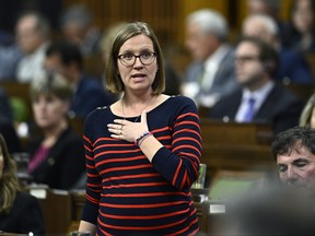 Leader of the Government in the House of Commons Karina Gould rises during Question Period in the House of Commons on Parliament Hill in Ottawa on Monday, Sept. 25, 2023.