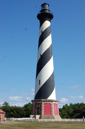 The Cape Hatteras Lighthouse at the Cape Hatteras National Seashore in Outer Banks is not currently open for climbing, but its grounds are a perfect spot for a picnic.