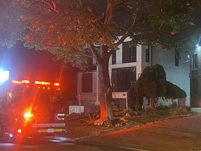 An image from Chief Matthew Pegg of Toronto Fire crews at the scene of a fire at 160 Wedgewood Drive on Sept. 27, 2023.