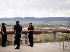 Paramedics stand outside in Casper, Wyoming.