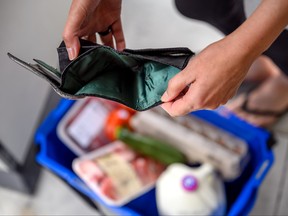 A woman ended up with an empty wallet after a buying essential food in a grocery store
