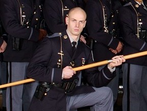 Officer with flag