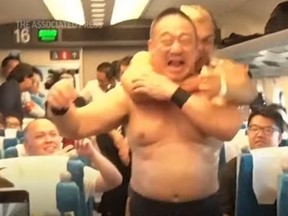 Wrestlers on Bullet Train