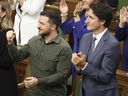 Ukrainian President Volodymyr Zelenskyy and Prime Minister Justin Trudeau recognize Yaroslav Hunka, who was in attendance and fought with the First Ukrainian Division in World War II before later immigrating to Canada, in the House of Commons on Parliament Hill in Ottawa on Friday, Sept. 22, 2023.
