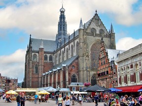 Haarlem's busy main square, with its Great Church (Grote Kerk) towering overhead, is both the community's living room and marketplace...as it has been for centuries.